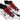 White sneakers with red laces on a white background