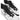 White and black athletic shoes with laces on a white background