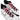 White sneakers with black soles and pink laces on a white background