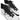 White and black athletic shoes with visible branding on a white background