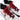 White sneakers with red laces on a white background