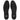 Two black insoles lying flat on a white background.